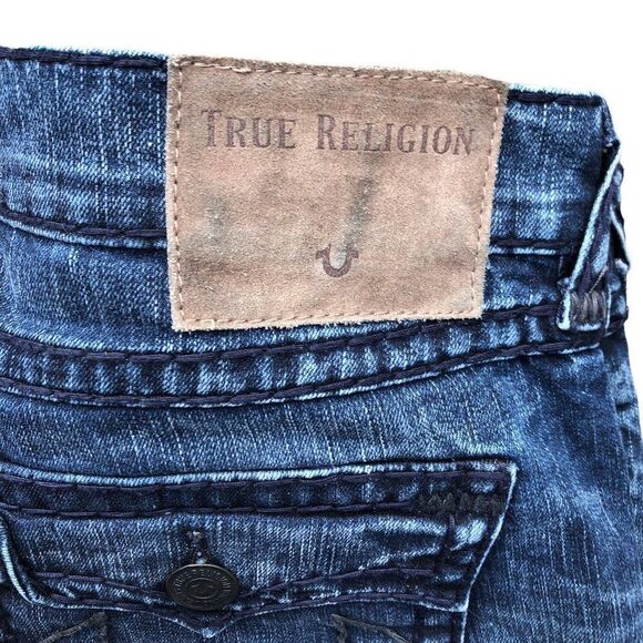 True Religion Jeans Size 38 GENO RELAXED SLIM Blue - Picture 5 of 9
